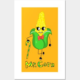 Mr. Corn funny cute cool cartoon Posters and Art